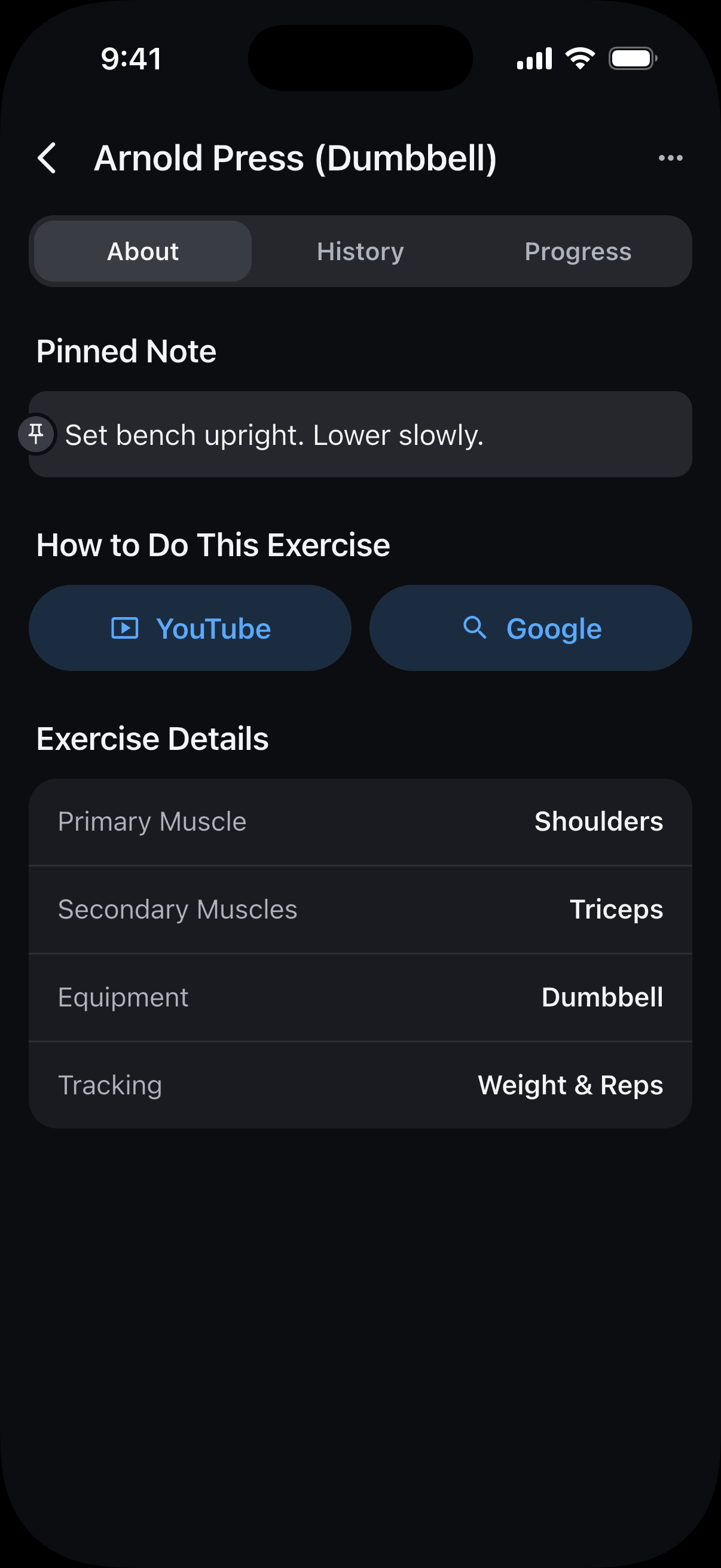 Arnold Press in Progress, with its current pinned reminder on the About tab.