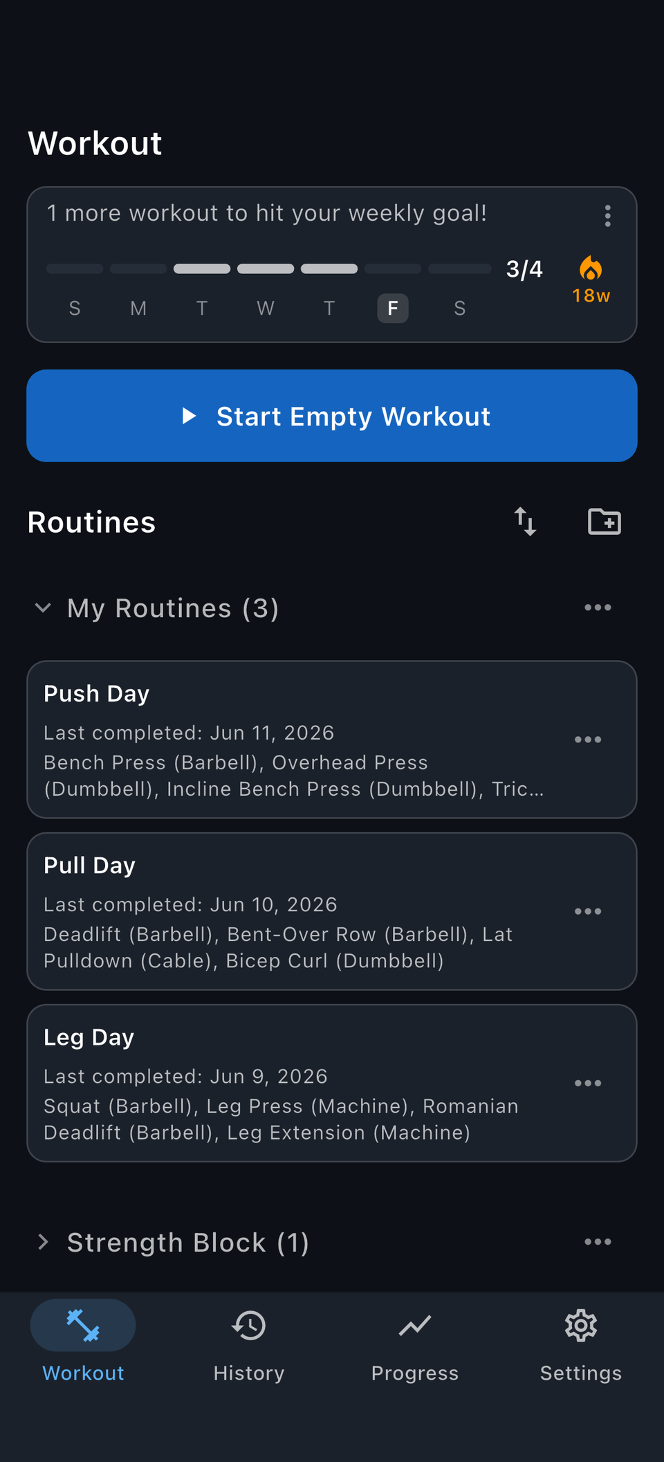 Reps routines for push pull legs and other lifting splits